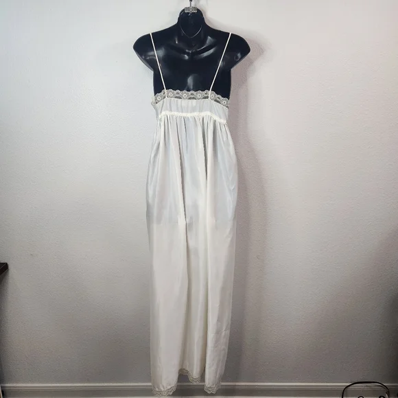 Vintage 80s Givenchy Cream Slip Dress Robe Set Peignoir